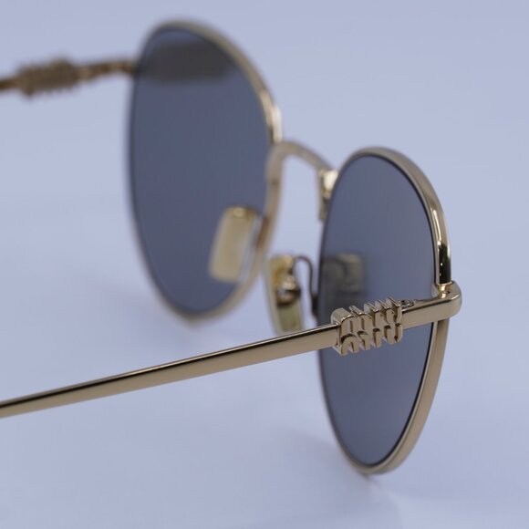 Miu Miu MU55ZS 5AK07F Sunglasses Gold Round Frame main image 8